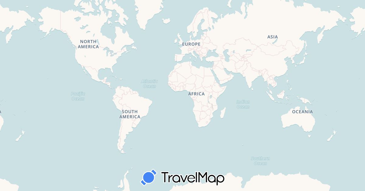 TravelMap itinerary: driving, bus, plane, boat in United Arab Emirates, Australia, Bahamas, China, Dominican Republic, Spain, France, United Kingdom, Italy, Netherlands, New Zealand, Qatar, Singapore, Turks and Caicos Islands, Thailand, United States (Asia, Europe, North America, Oceania)